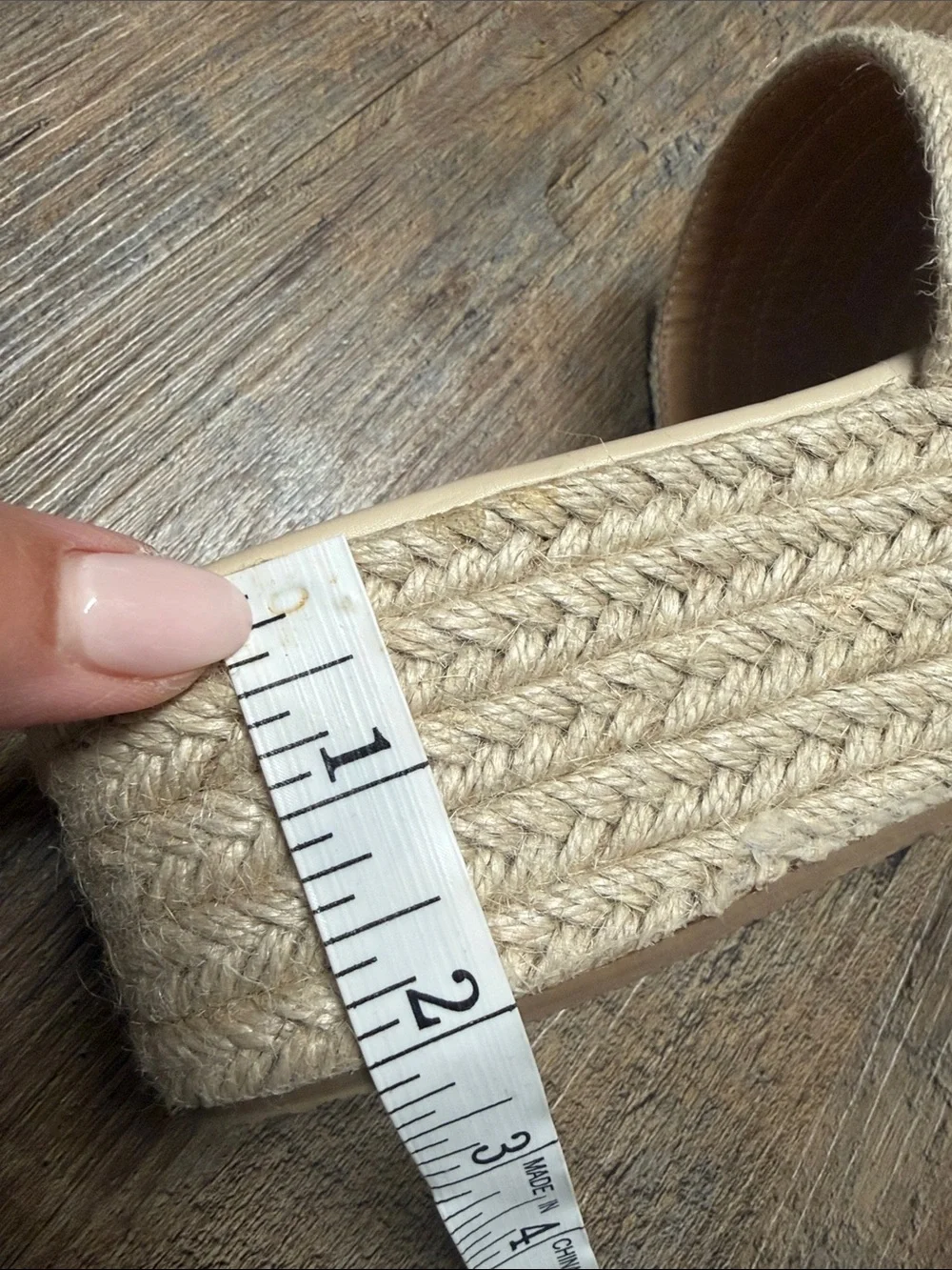Lulu's Beige Espadrille Platform Slide Sandals women’s size 6